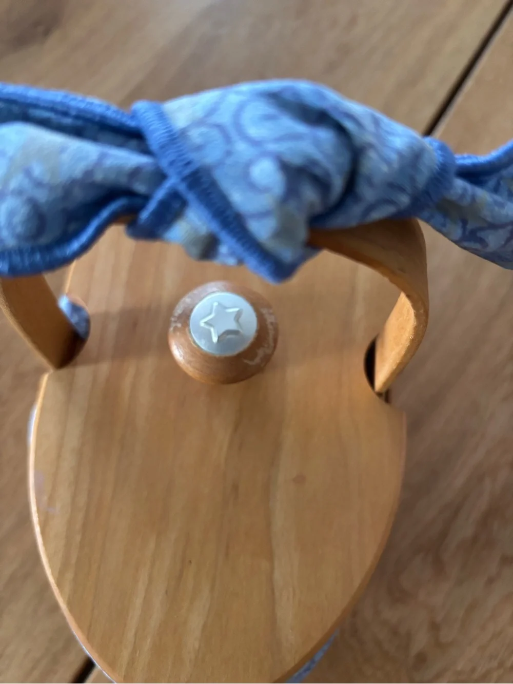 Longaberger Blue Accented Wooden Basket with Star Charm